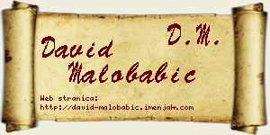 David Malobabić vizit kartica